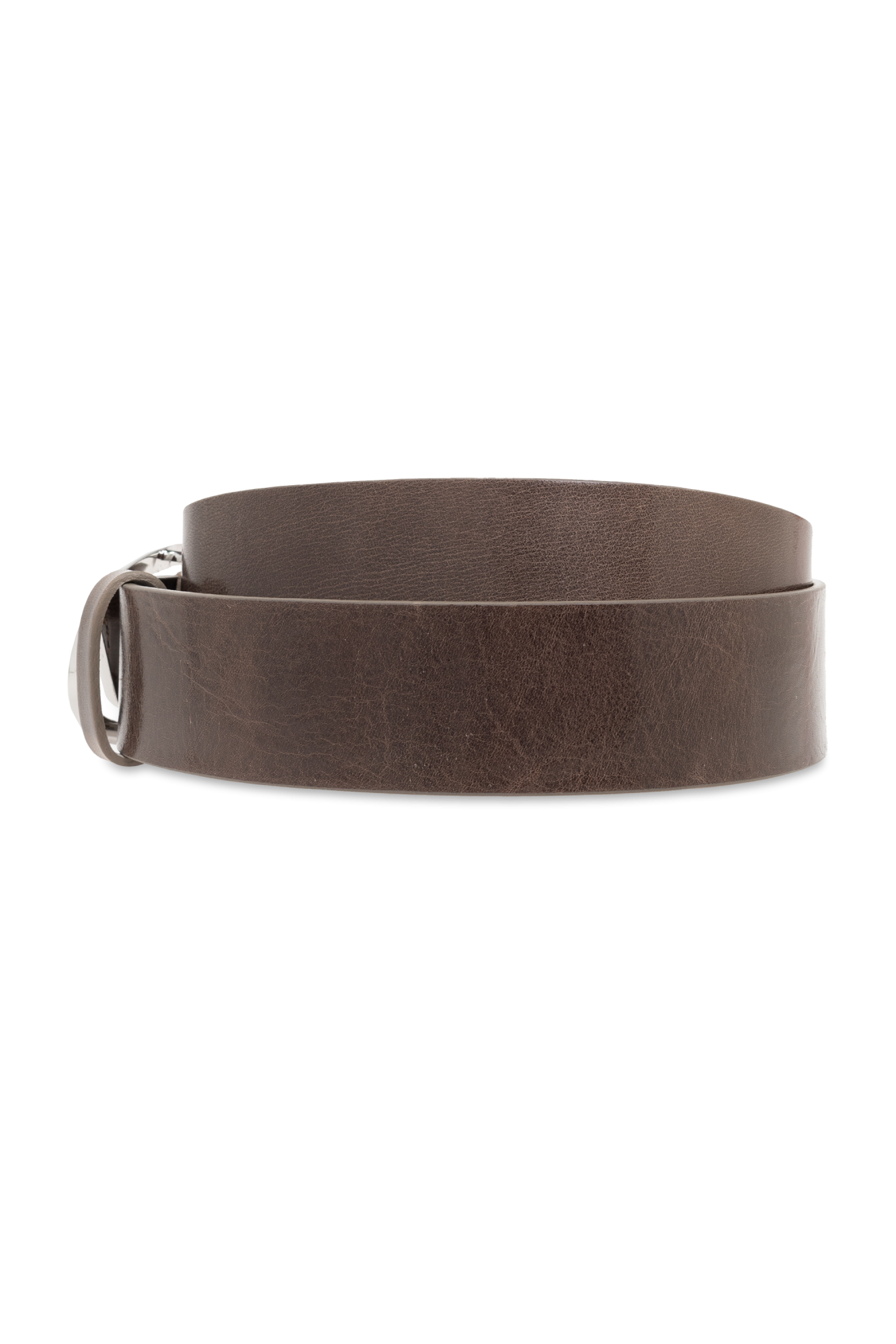 DIESEL ベルト B-1dr size75 B-1DR: Leather Belt with silver D logo buckle | Diesel